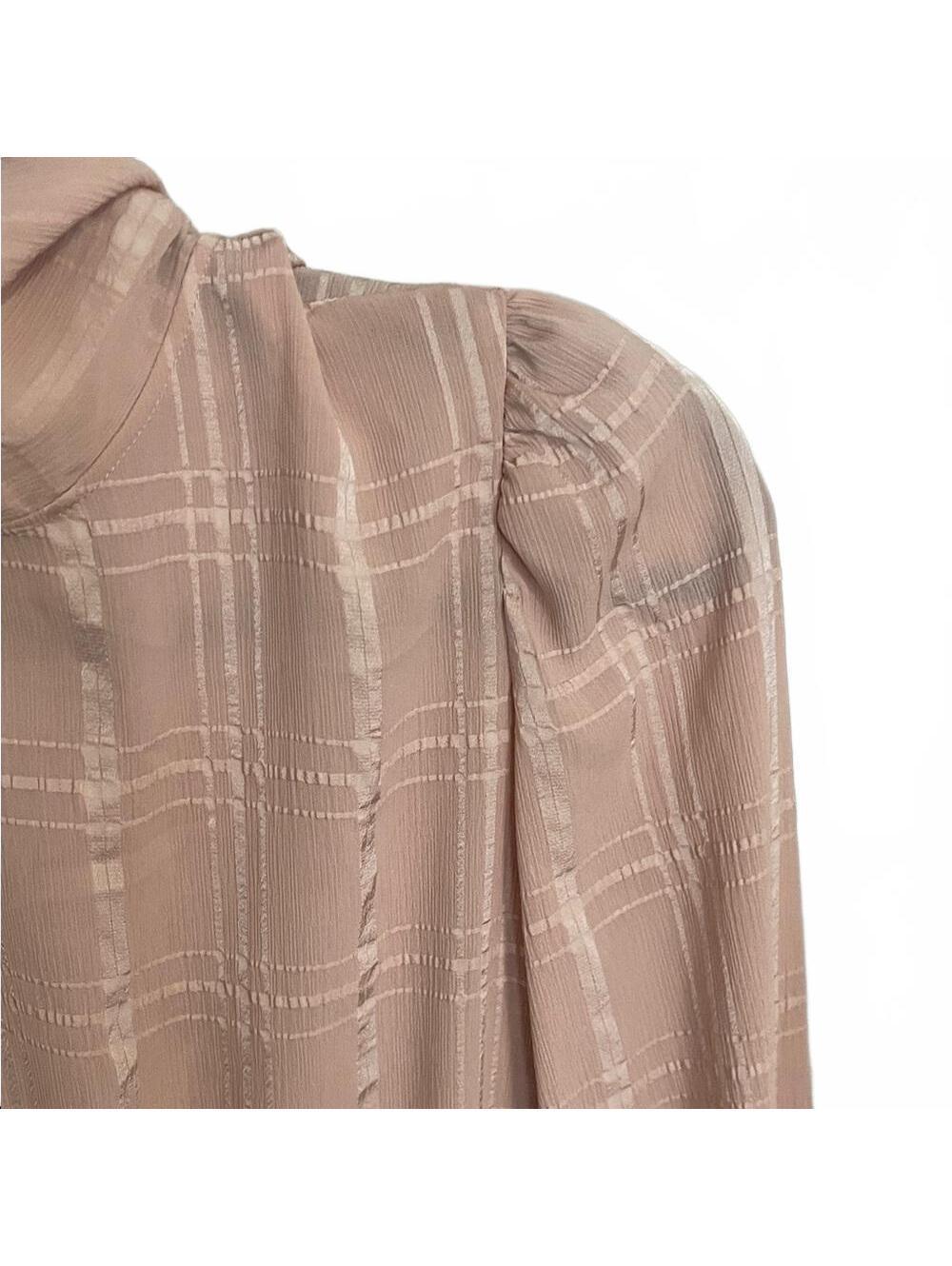 See By Chloe Blush Checkered Long Sleeve Dress - Picture 3 of 8